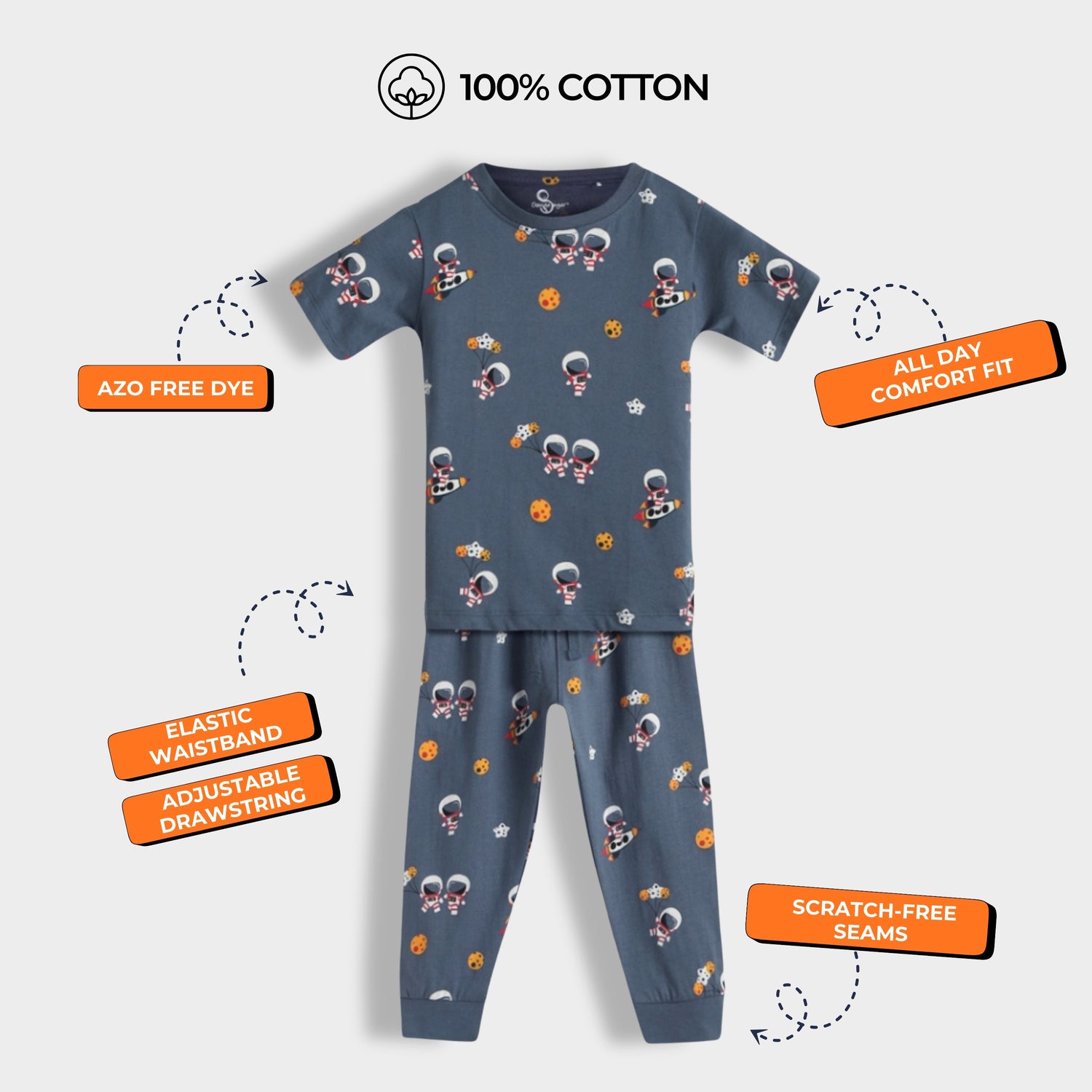 Half Sleeves Unisex Co-ord Set | Space Explorer