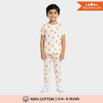 Half Sleeves Unisex Co-ord Set | Orange Heaven