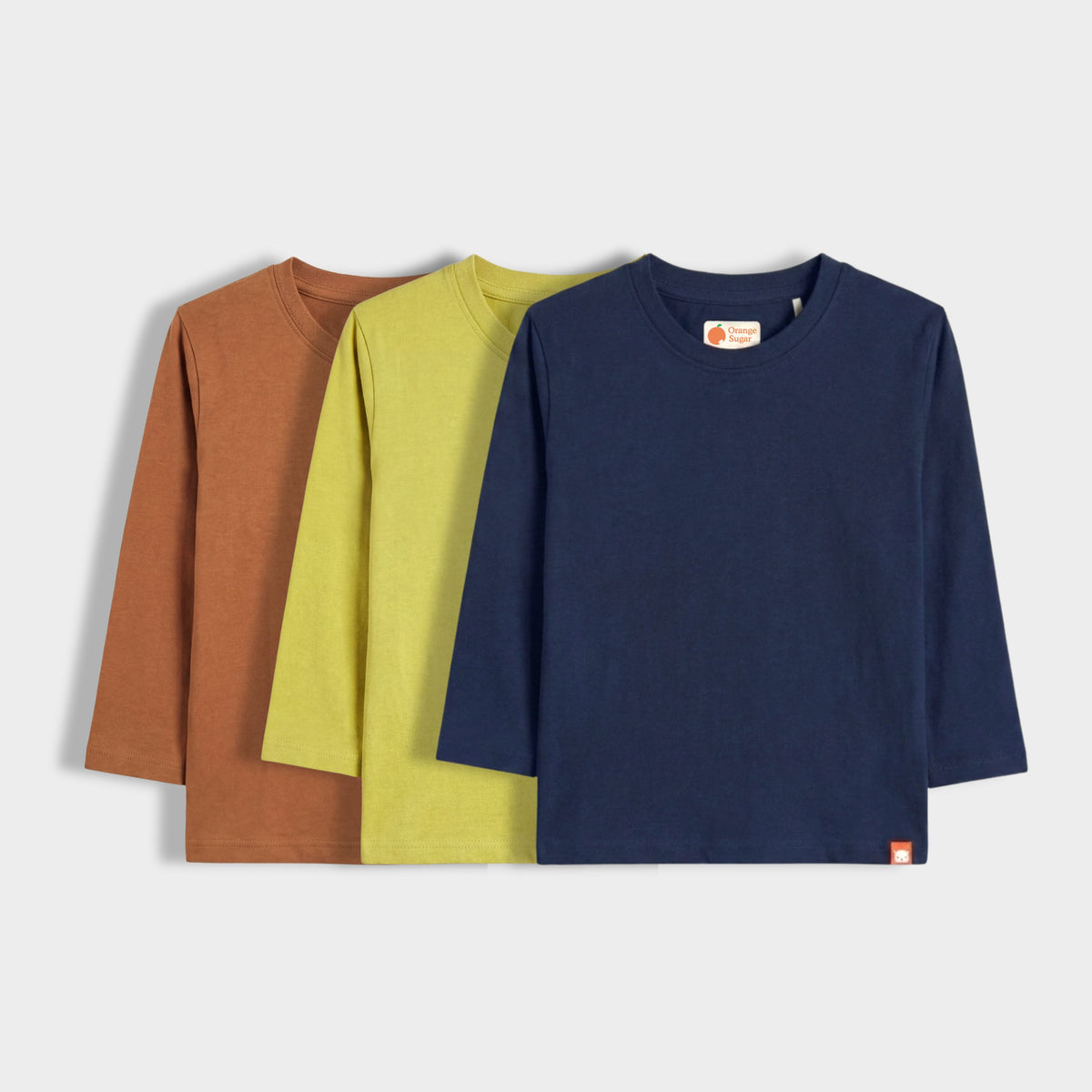 3 Pack Full Sleeves Unisex T-Shirts | Brown, Lime, Royal Blue