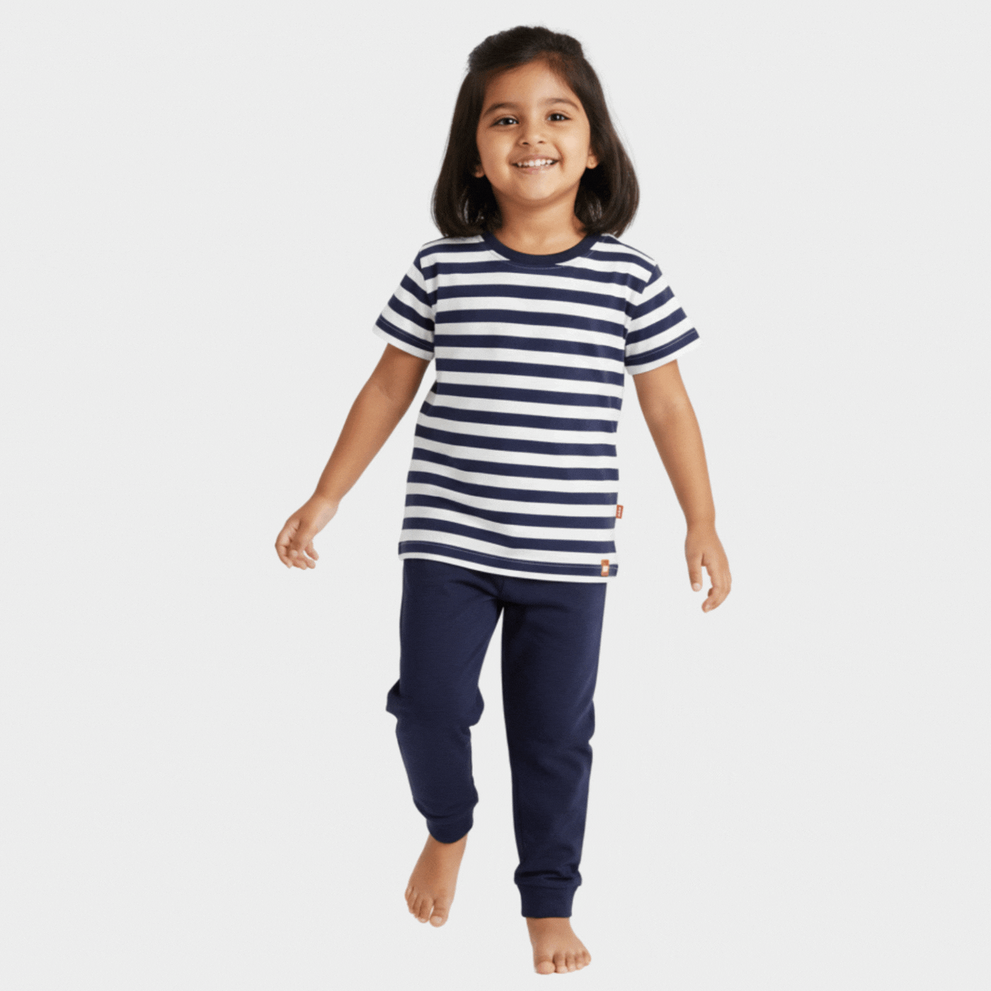 Half Sleeves Unisex Co-ord Set | Blue Stripes