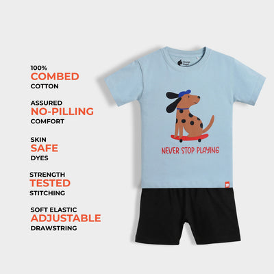 3 Pack T-Shirt & Shorts Unisex Co-ord Set | Ride And Roll, UFO Adventure, Pup Ride