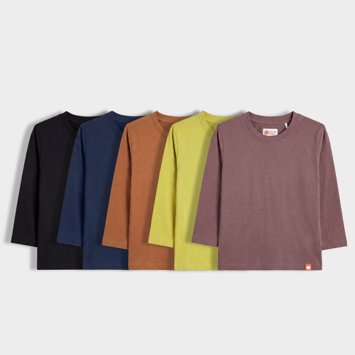 5 Pack Full Sleeves Unisex T-Shirts | Black, Royal Blue, Brown, Lime, Beetle Brown