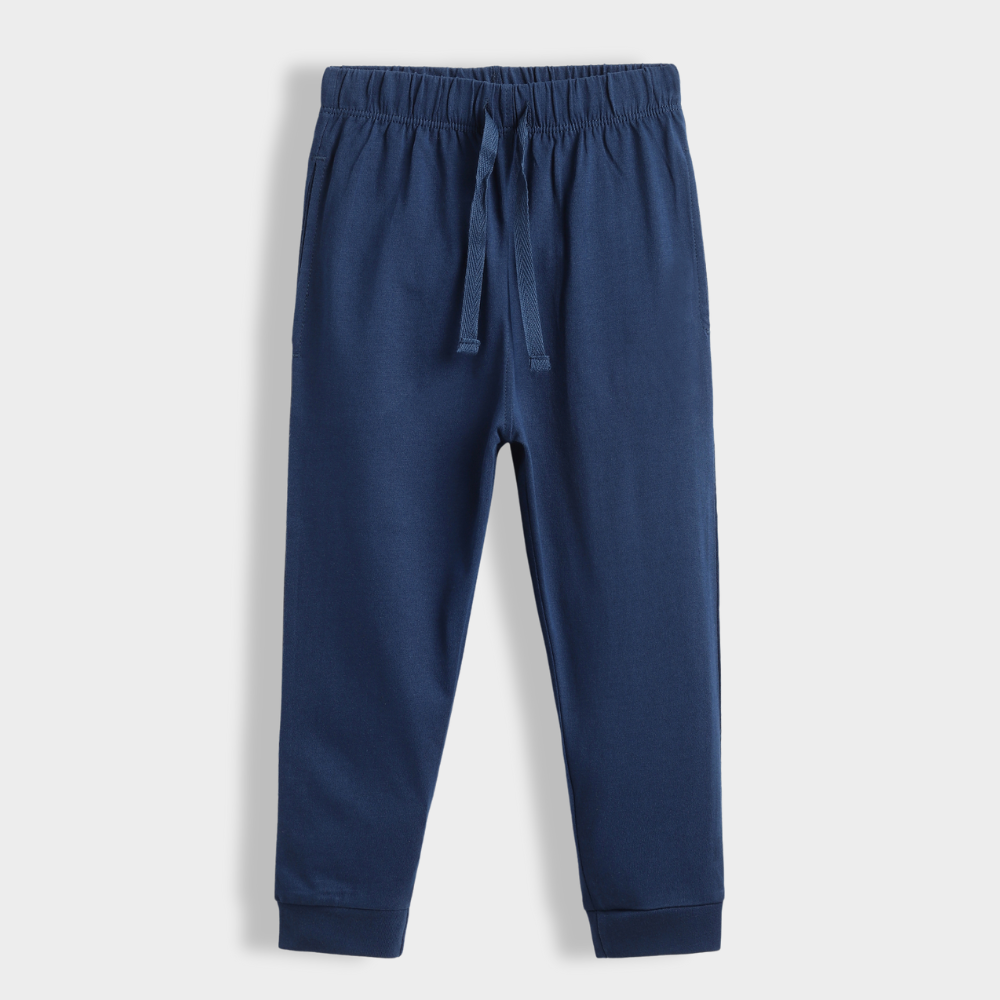 3 Pcs Cotton Joggers | Blue, Green, Brown