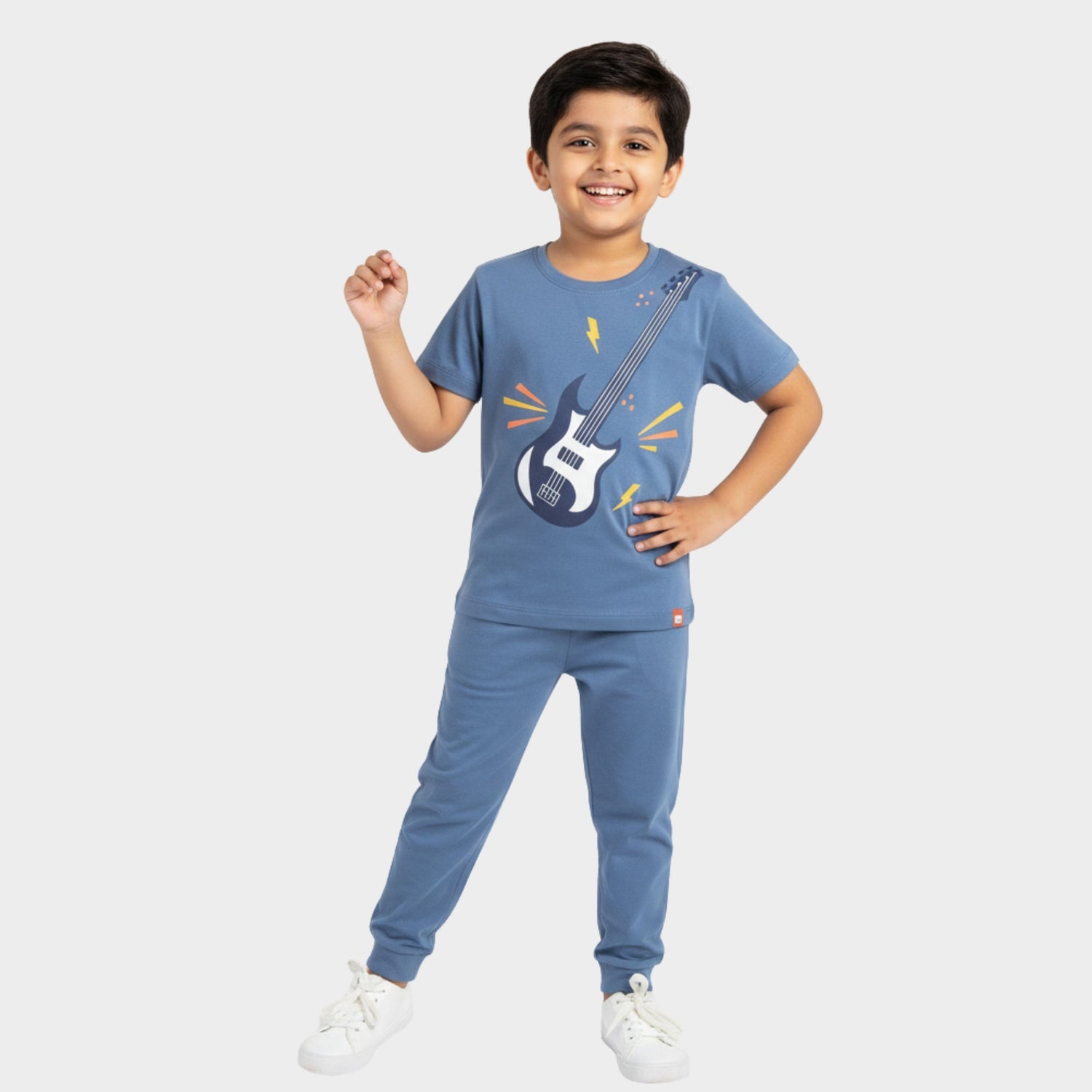 Half Sleeves Unisex T-Shirt & Joggers Set | Little Rockstar
