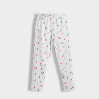 Leggings | White Tulips