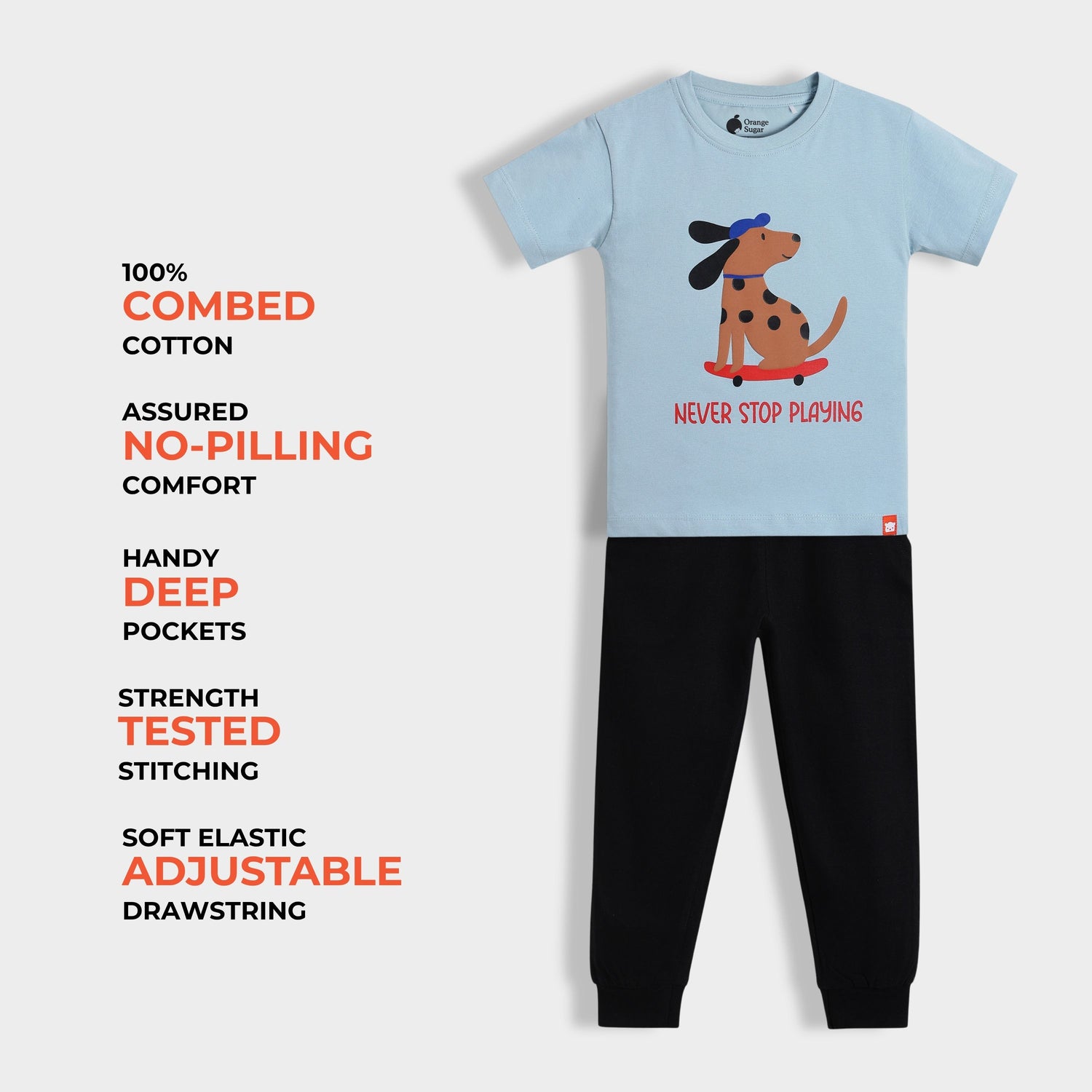 Half Sleeves Unisex T-Shirt & Joggers Set | Pup Ride