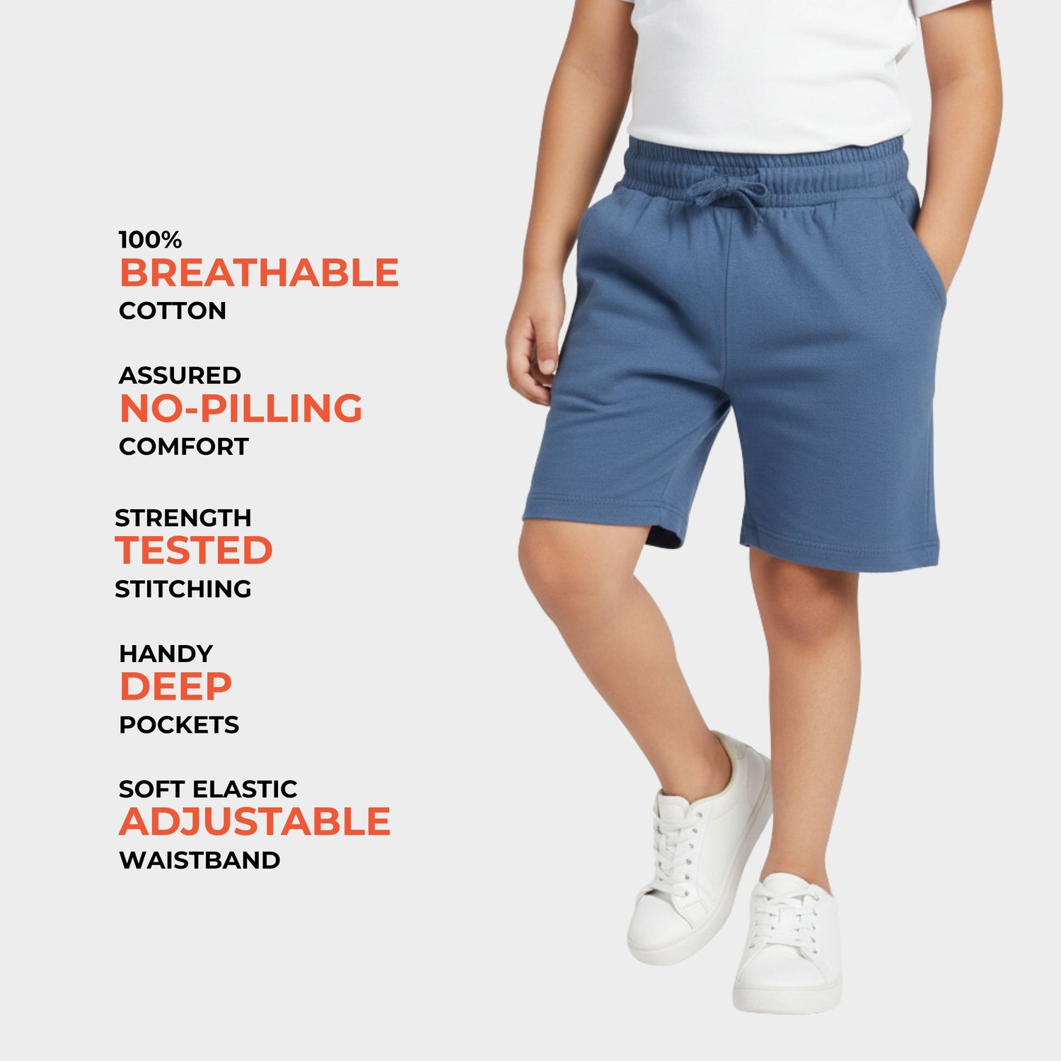 Cotton Shorts | Air Force Blue