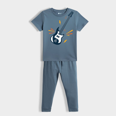 Half Sleeves Unisex T-Shirt & Joggers Set | Little Rockstar