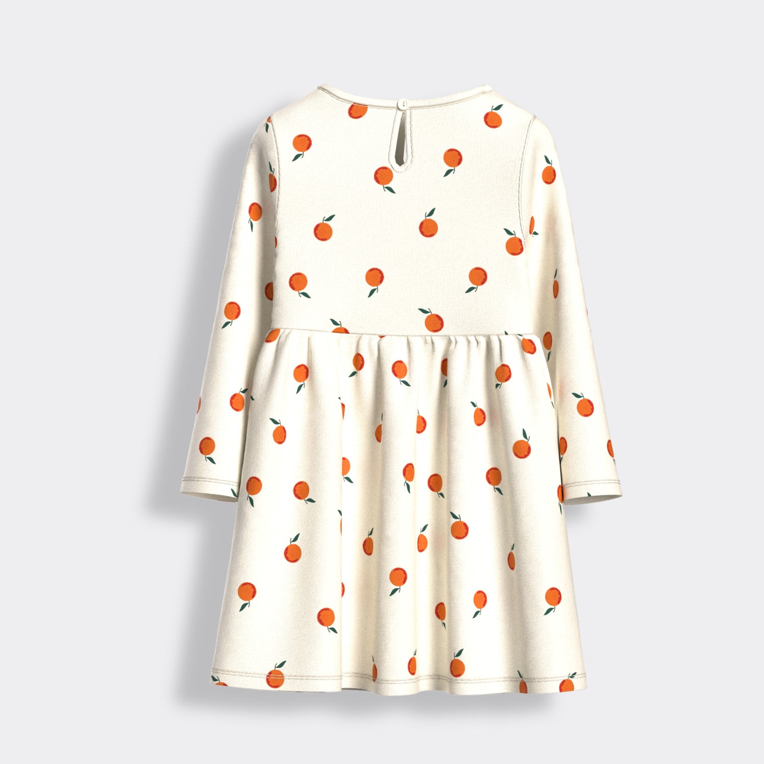 Long Sleeves Printed Dress | Orange Heaven