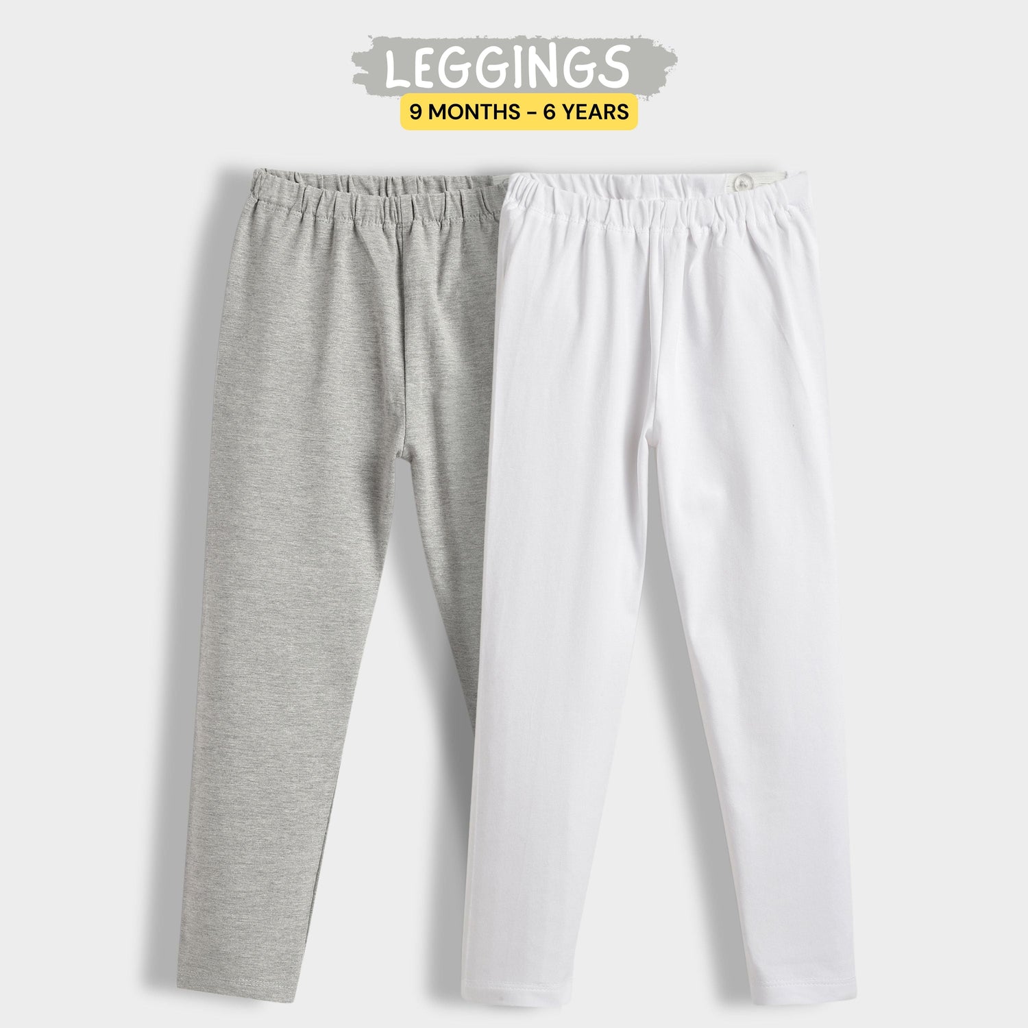 2 Pcs Leggings | Grey, White