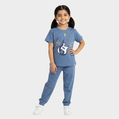 Half Sleeves Unisex T-Shirt & Joggers Set | Little Rockstar