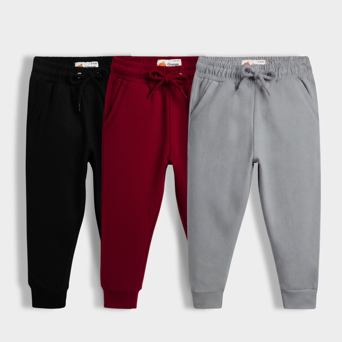 3 Pcs Winter Fleece Joggers | Black, Maroon, Steel Grey