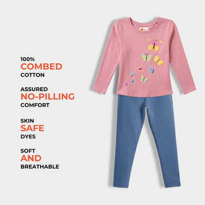 Full Sleeves Girls Top & Leggings Set | Wings Of Joy