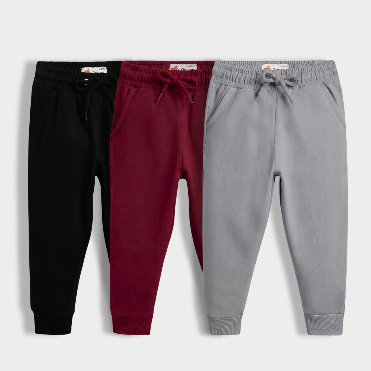 3 Pcs Winter Fleece Joggers | Black, Maroon, Steel Grey