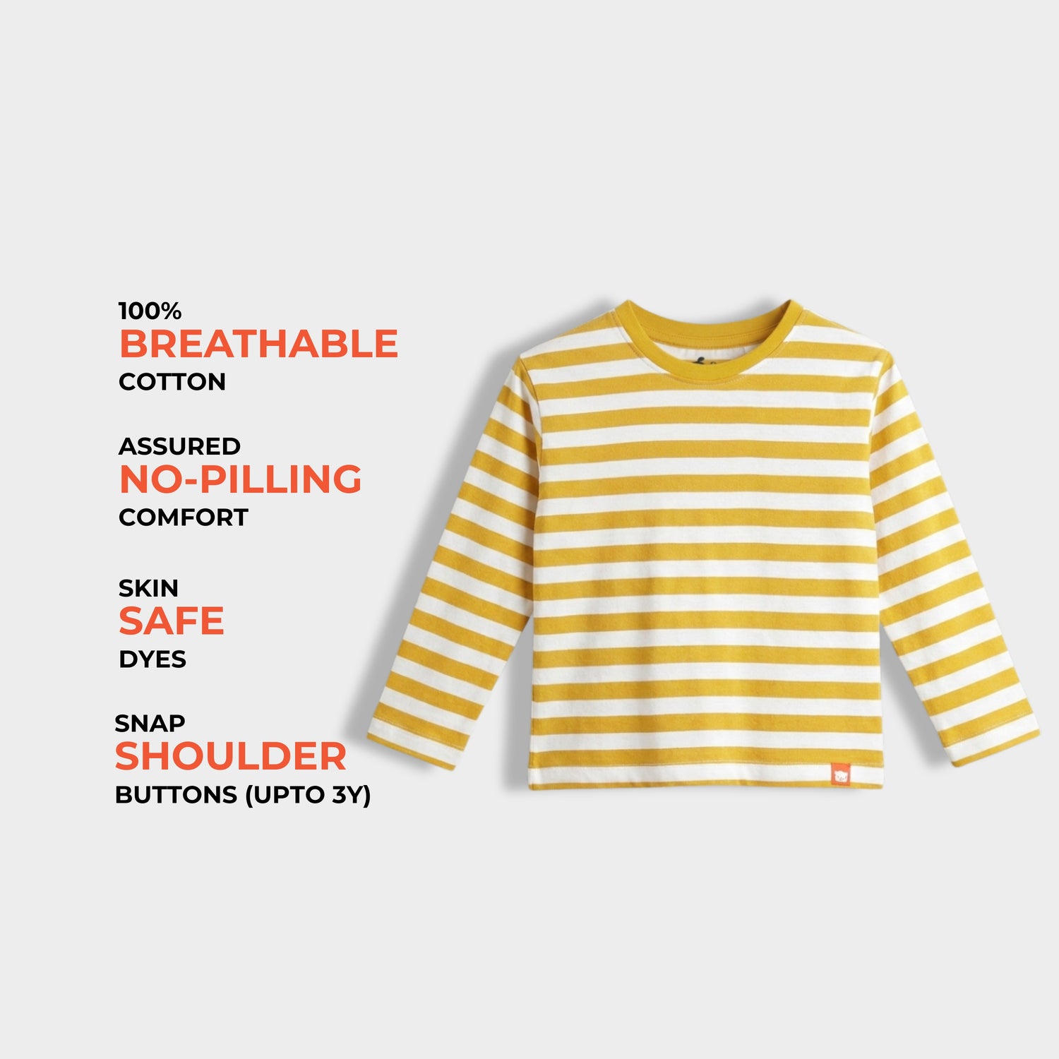 Full Sleeves Tee | Yellow Stripes