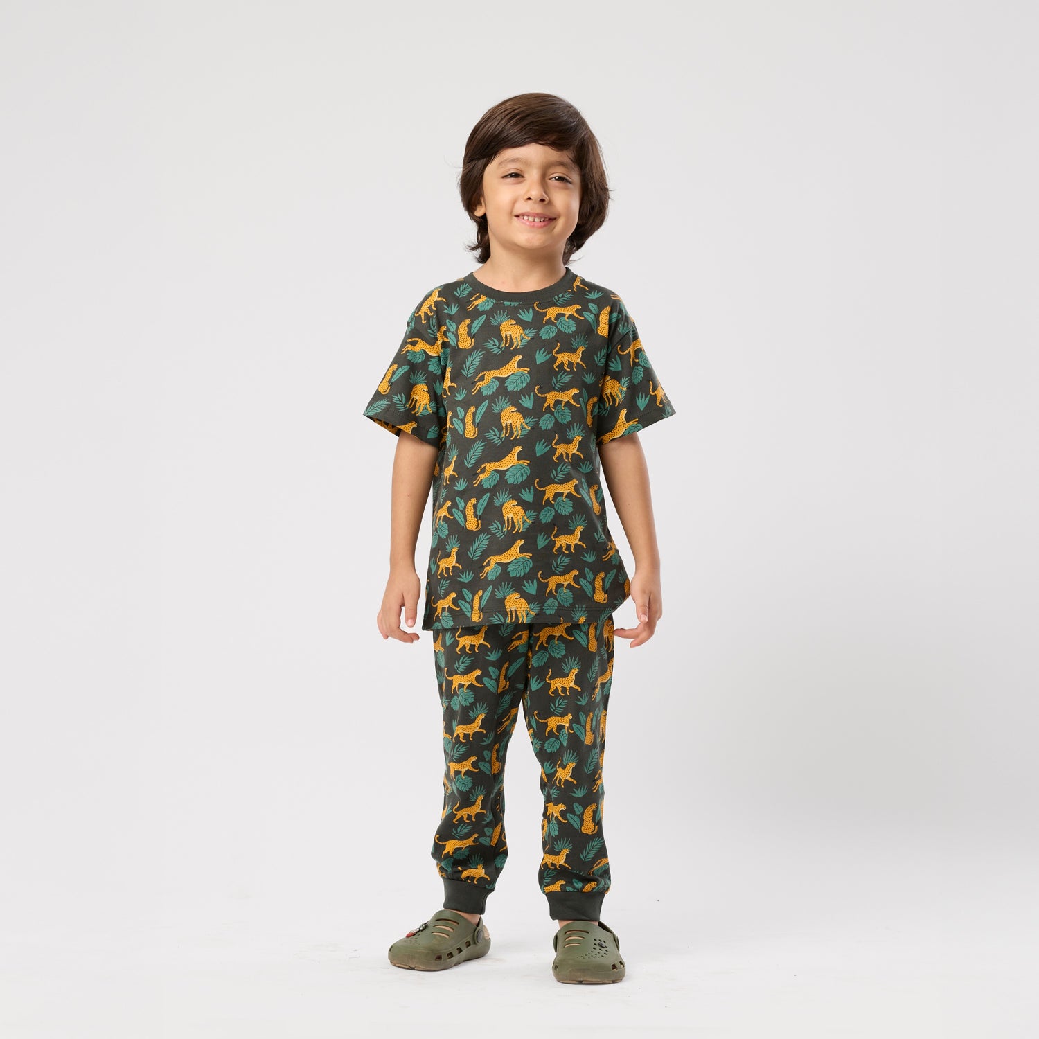 Half Sleeves Unisex Co-ord Set | Cheetah Chase