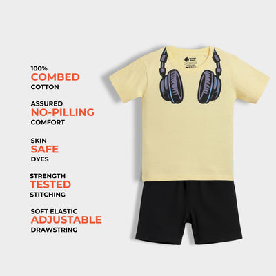 3 Pack T-Shirt & Shorts Unisex Co-ord Set | Little Rockstar, Mini Camera, Music Buddy
