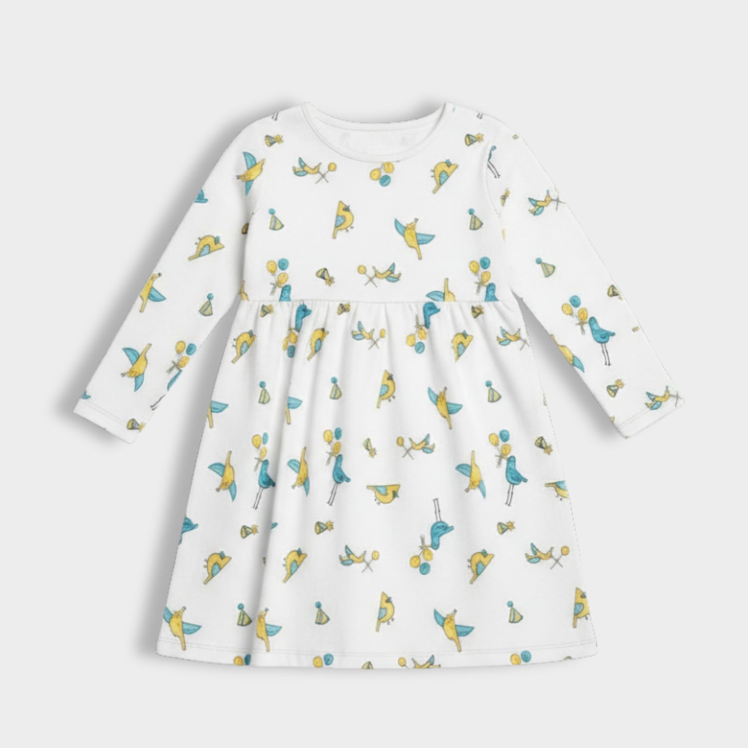Long Sleeves Printed Dress | Bird Day