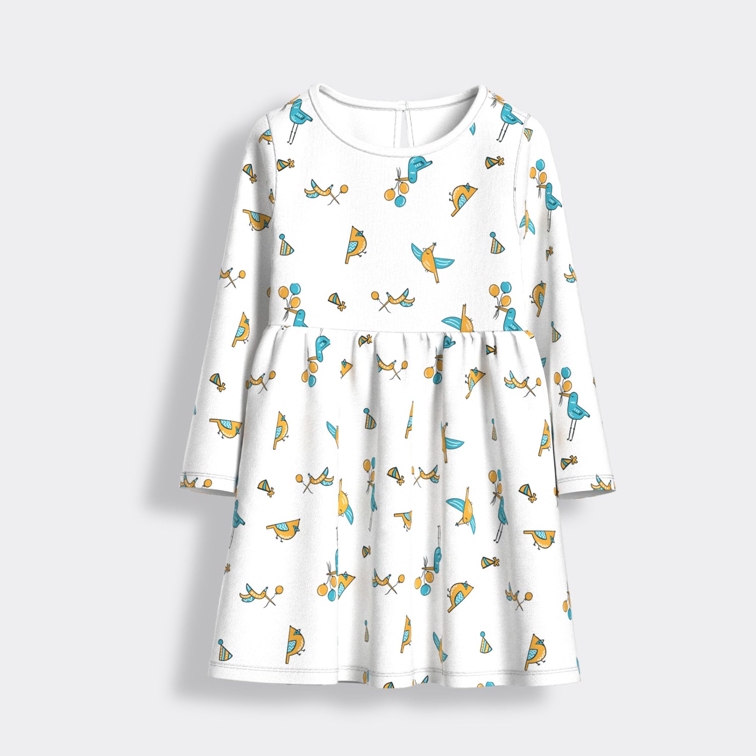 Long Sleeves Printed Dress | Bird Day