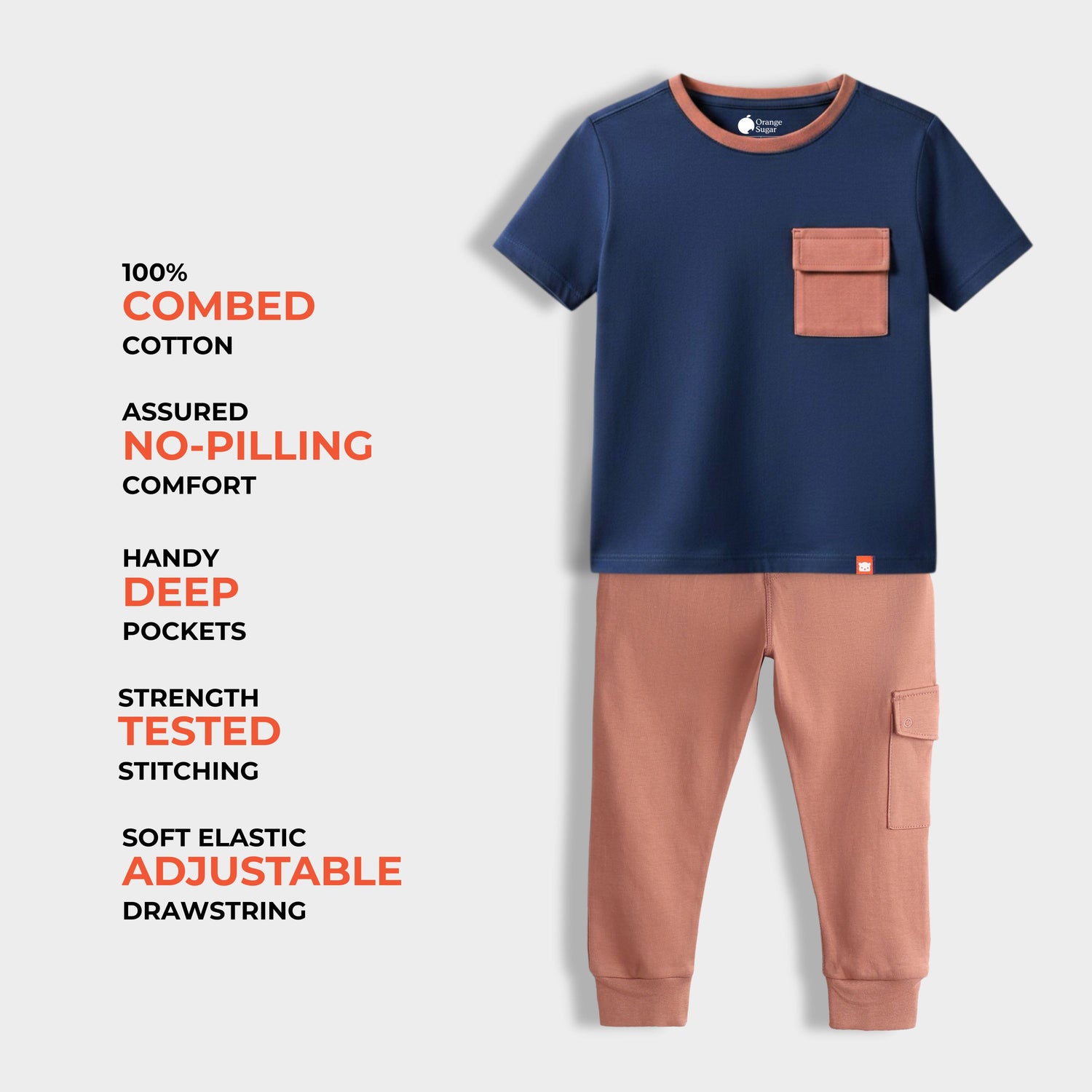 Half Sleeves Unisex T-Shirt & Joggers Set | Diesel Blue