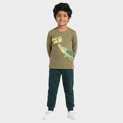 Full Sleeves Unisex T-Shirt & Joggers Set | Crocooldile
