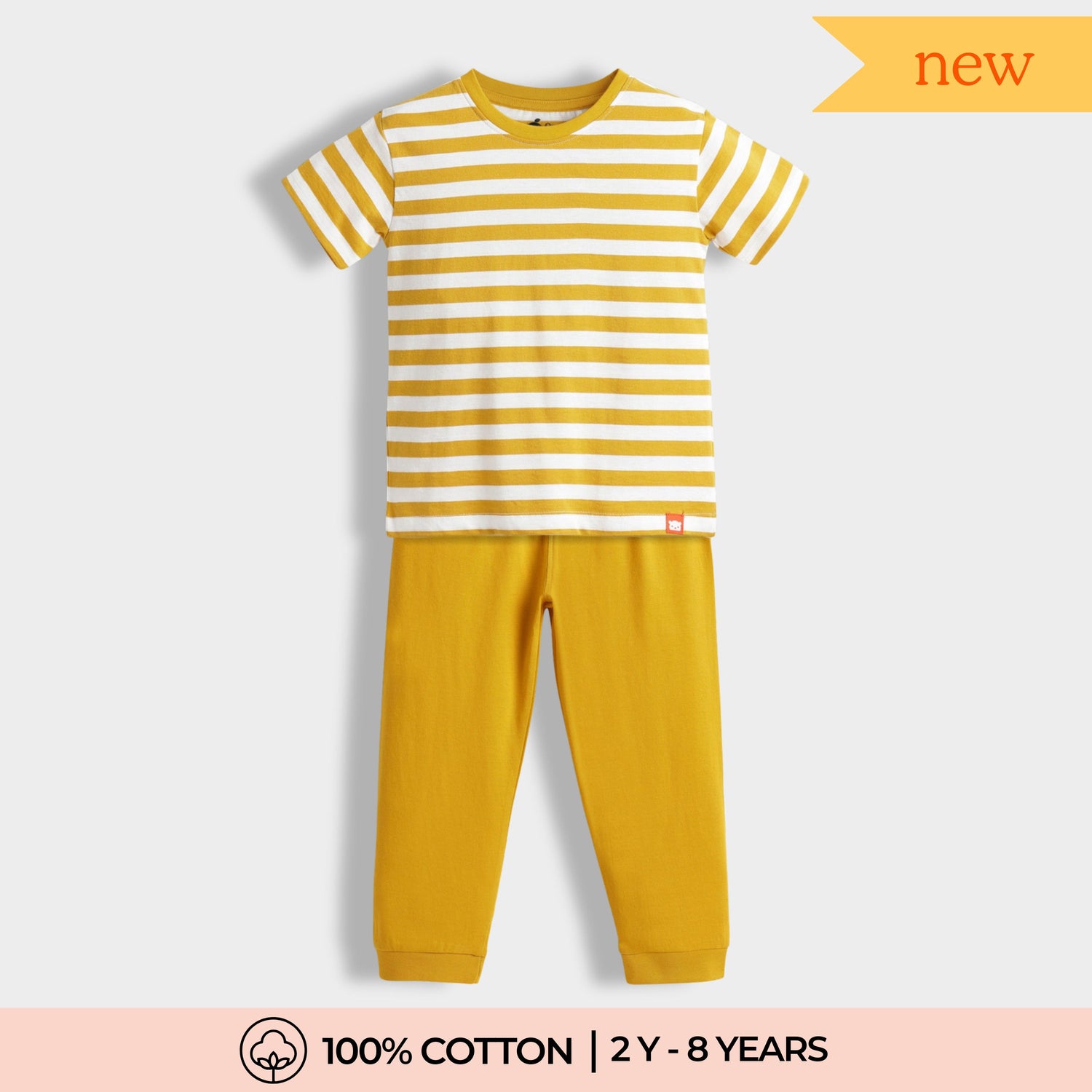 Half Sleeves Unisex Co-ord Set | Yellow Stripes