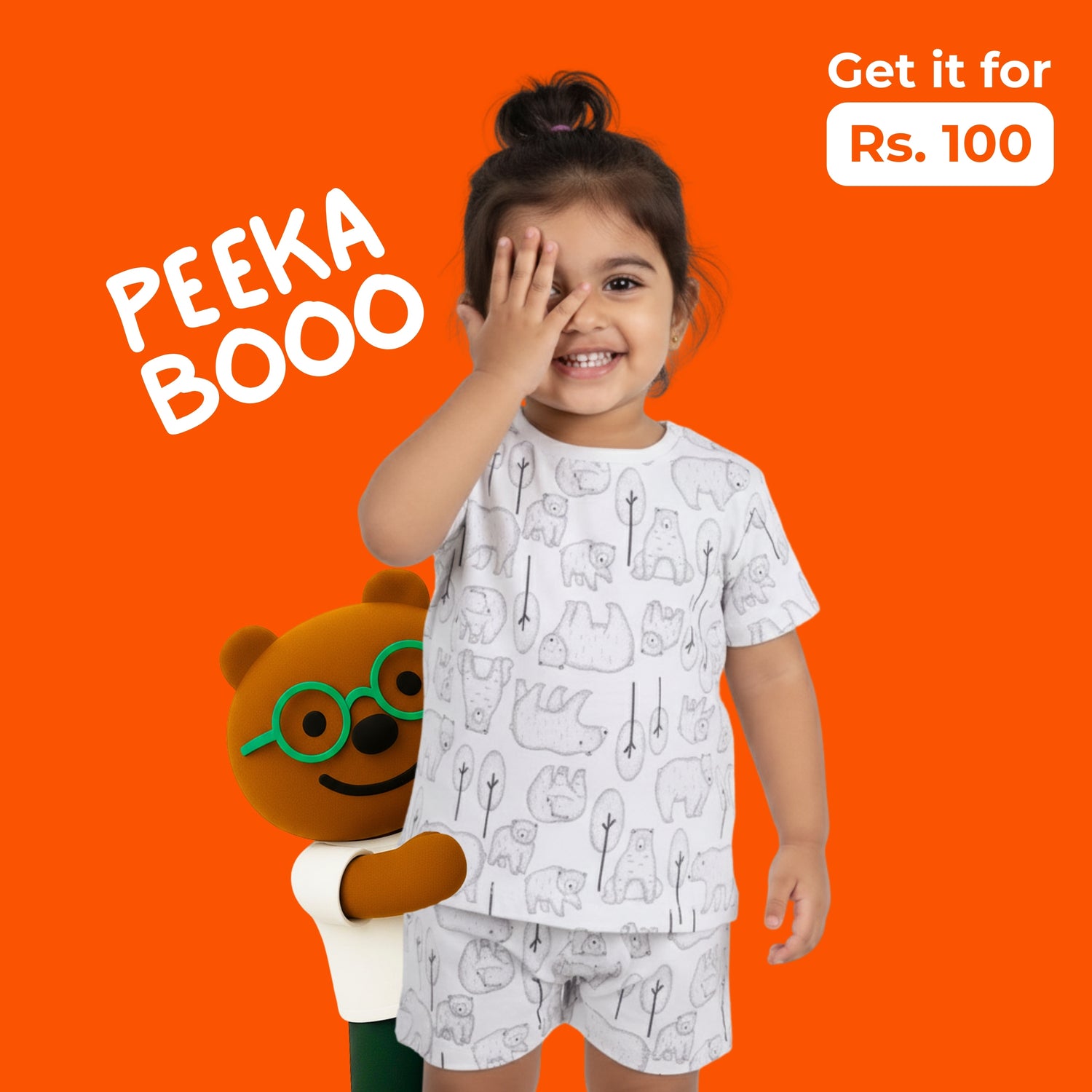 T-Shirt & Shorts Unisex Co-ord Set | Bear Forest