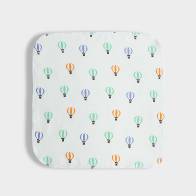 12 Pack Muslin Wash Cloth | Balloon Ride, Starry, Sweet Oranges