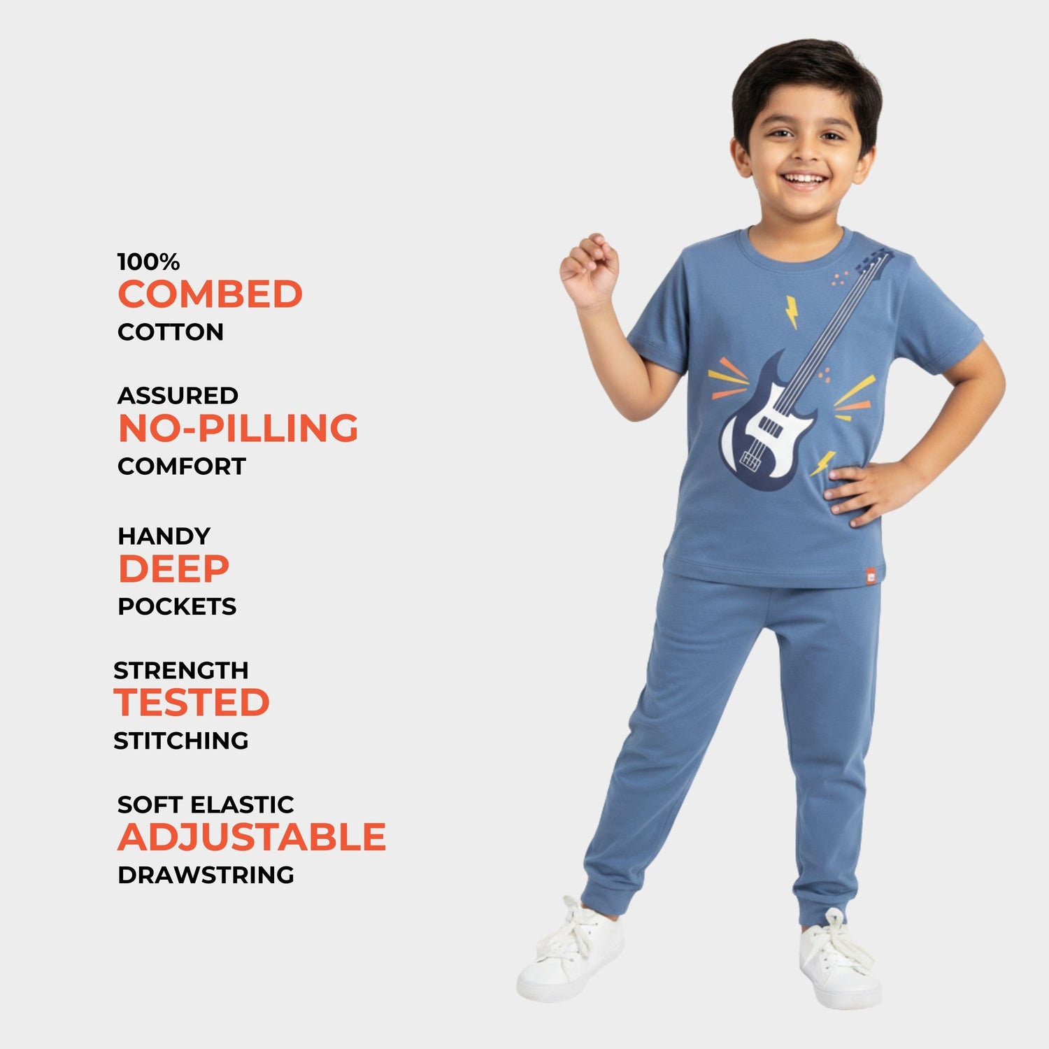 3 Pack Half Sleeves Unisex T-Shirt & Joggers Set | Formula Racing, Rockstar, Music Buddy