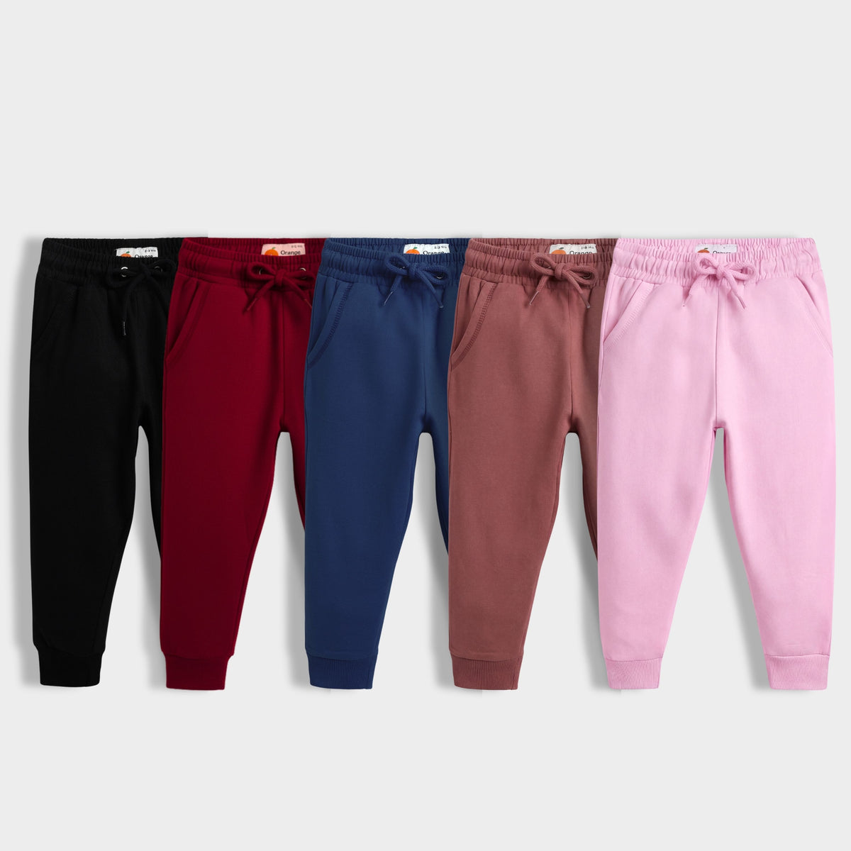 5 Pcs Winter Fleece Joggers | Black, Maroon, Diesel Blue, Rosy Brown, Pink