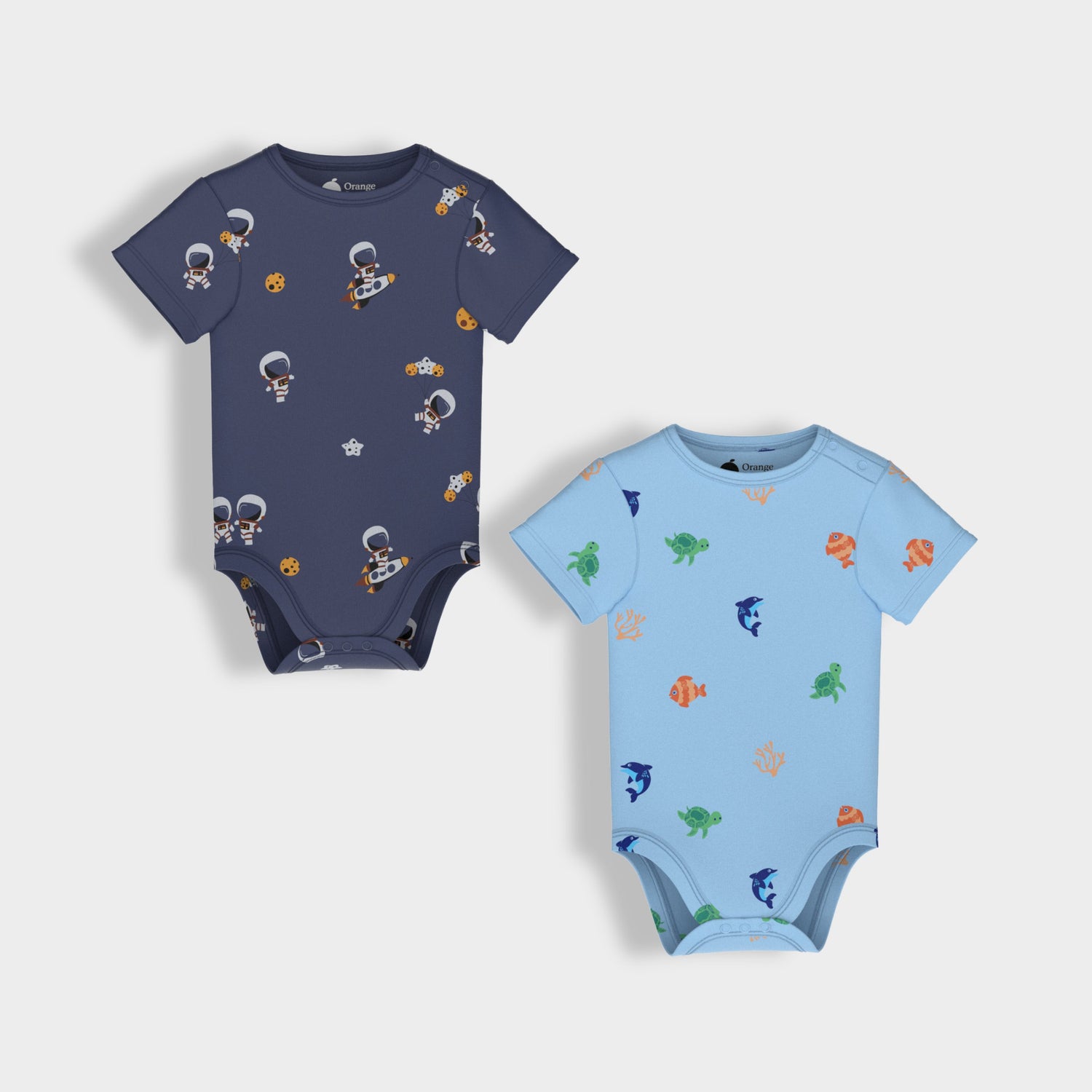 2 Pcs Half Sleeves Bodysuit | Space, Underwater