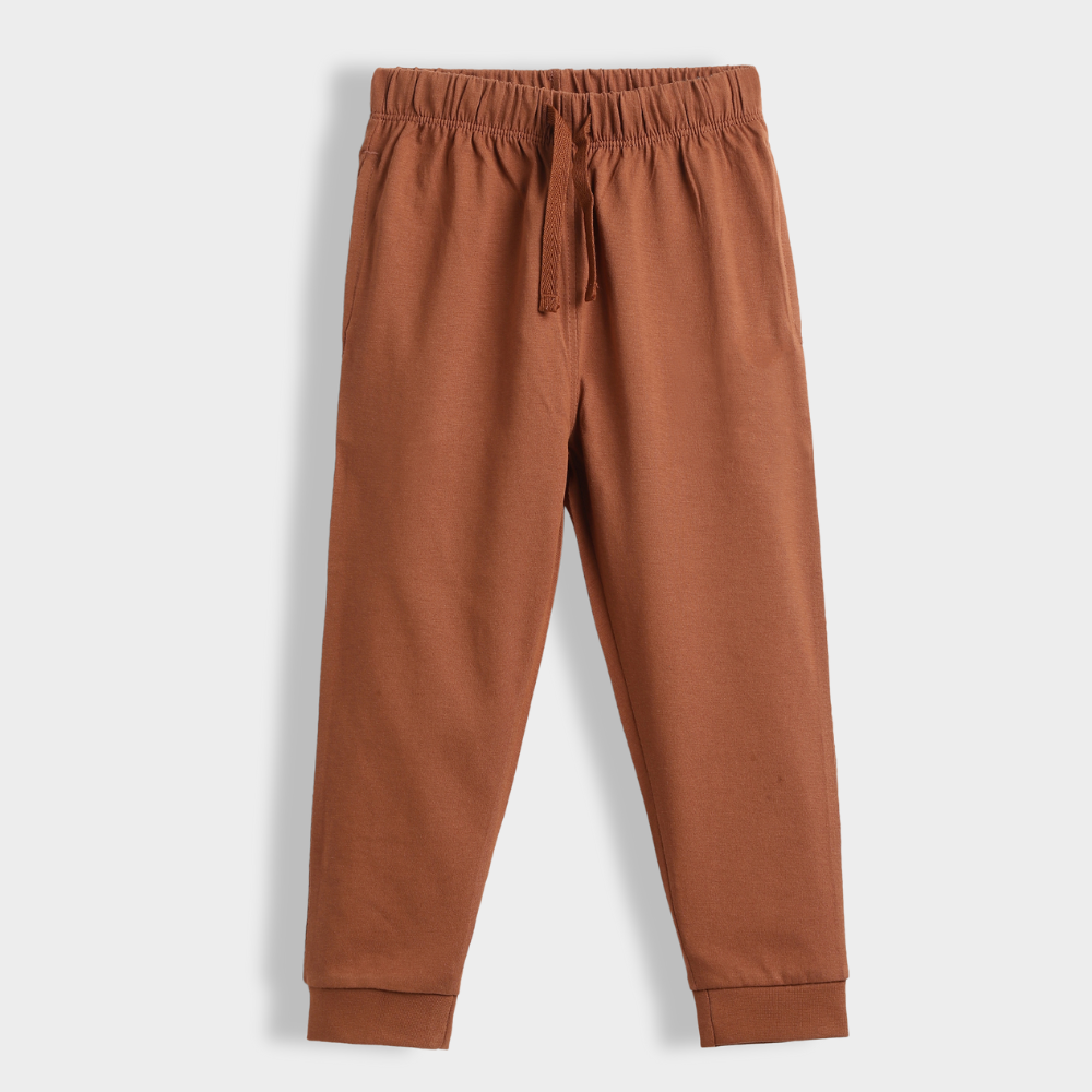 2 Pcs Cotton Joggers | Brown, Green