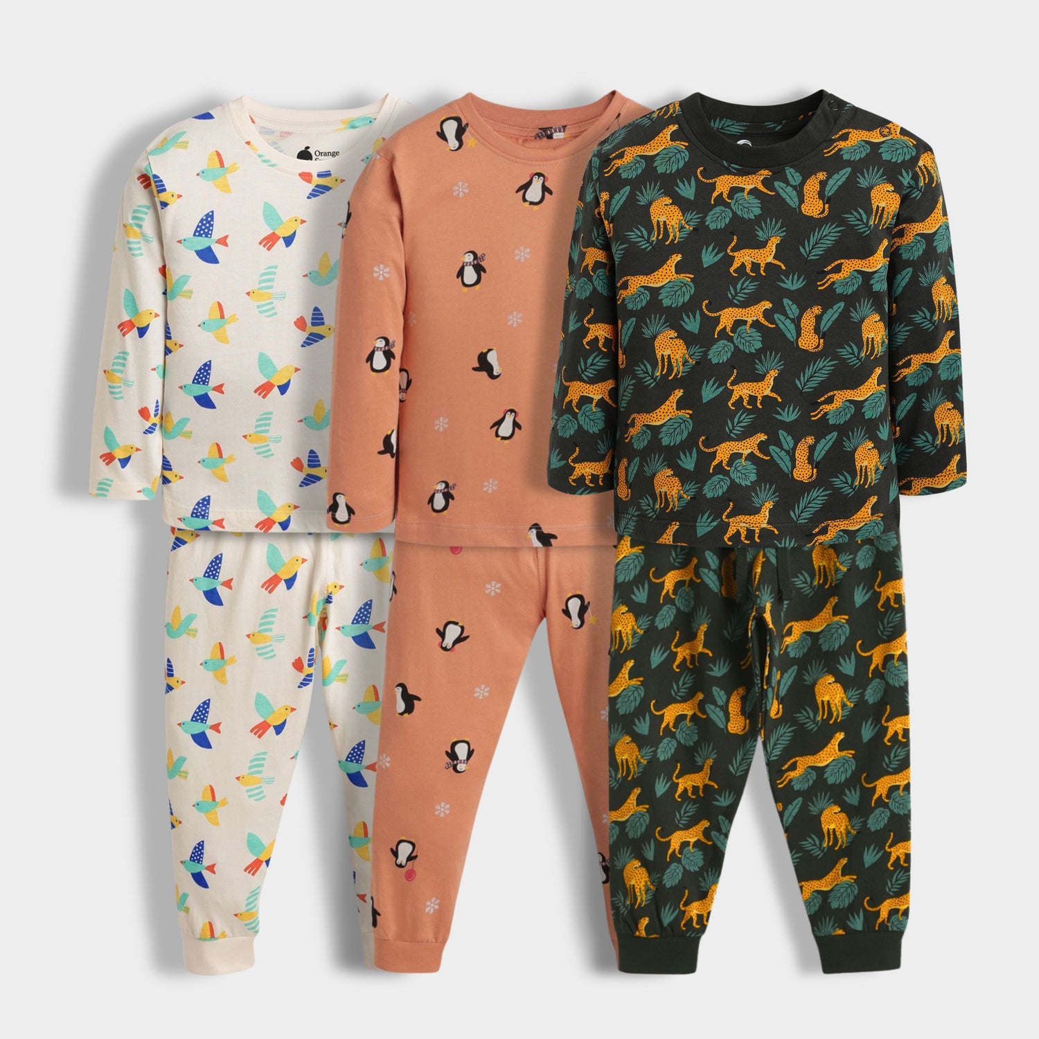 3 Pack Full Sleeves Unisex Co-ord Set | Wings, Penguin, Cheetah