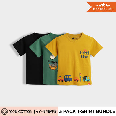 3 Pack Half Sleeves Unisex T-Shirts | Traveller, Korea, Road Trip
