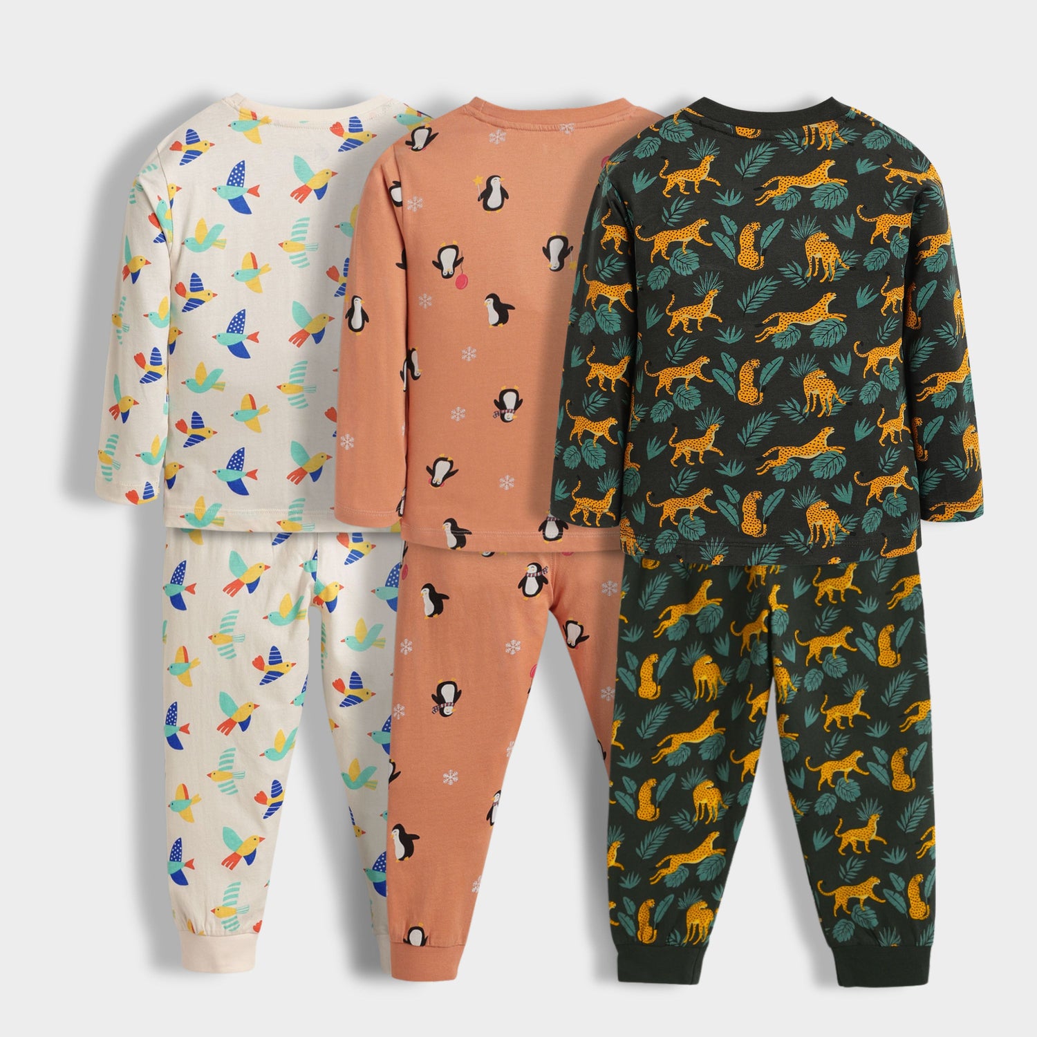3 Pack Full Sleeves Unisex Co-ord Set | Wings, Penguin, Cheetah