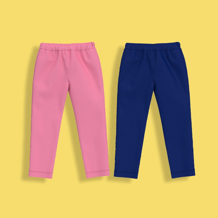 2 Pcs Leggings | Pink, Royal Blue