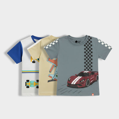 3 Pack Half Sleeves Unisex T-Shirts | Racing, Plane Ride, Race Day