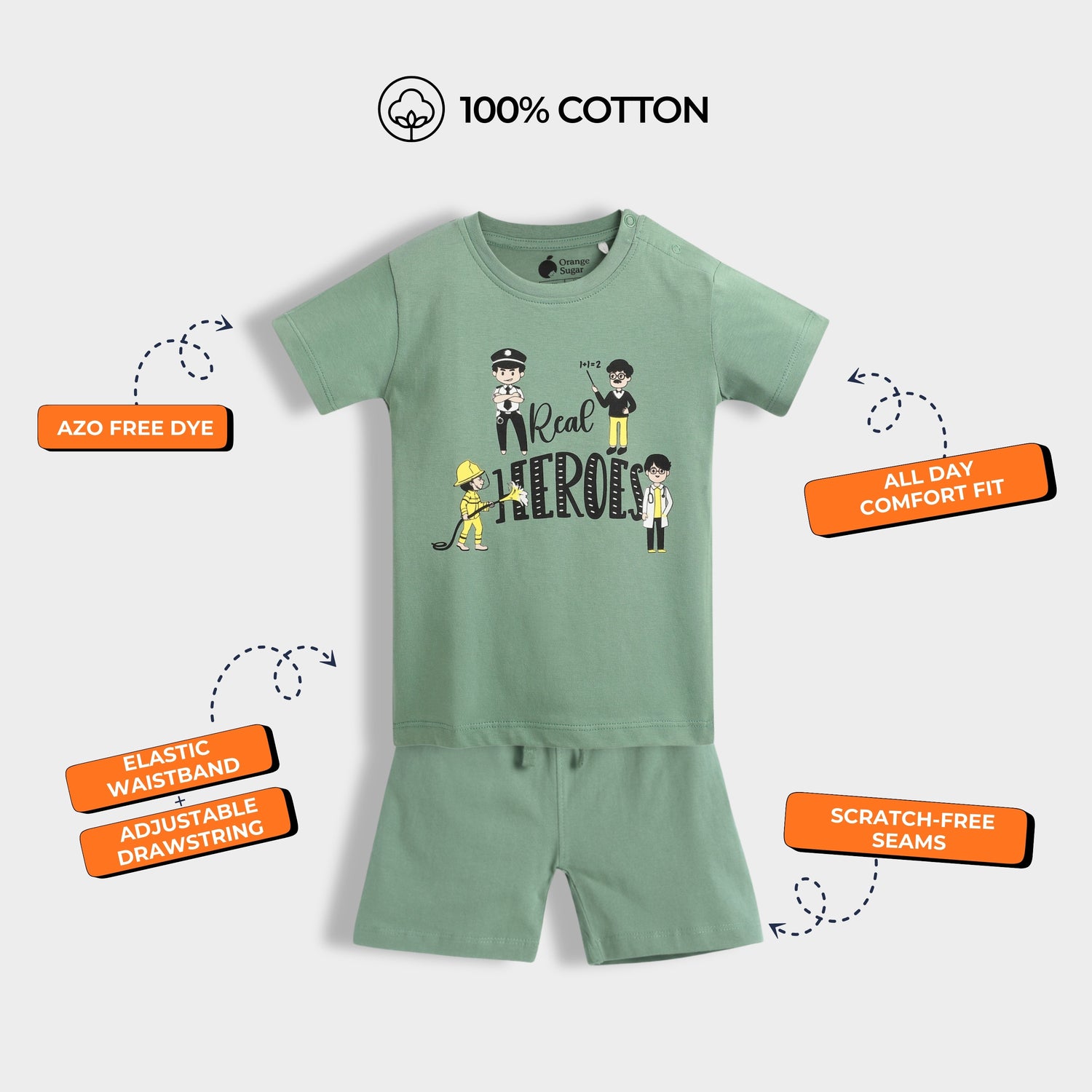 4 Pack T-Shirt & Shorts Unisex Co-ord Set | Real Heroes, Zoo, Rocket, Popcorn
