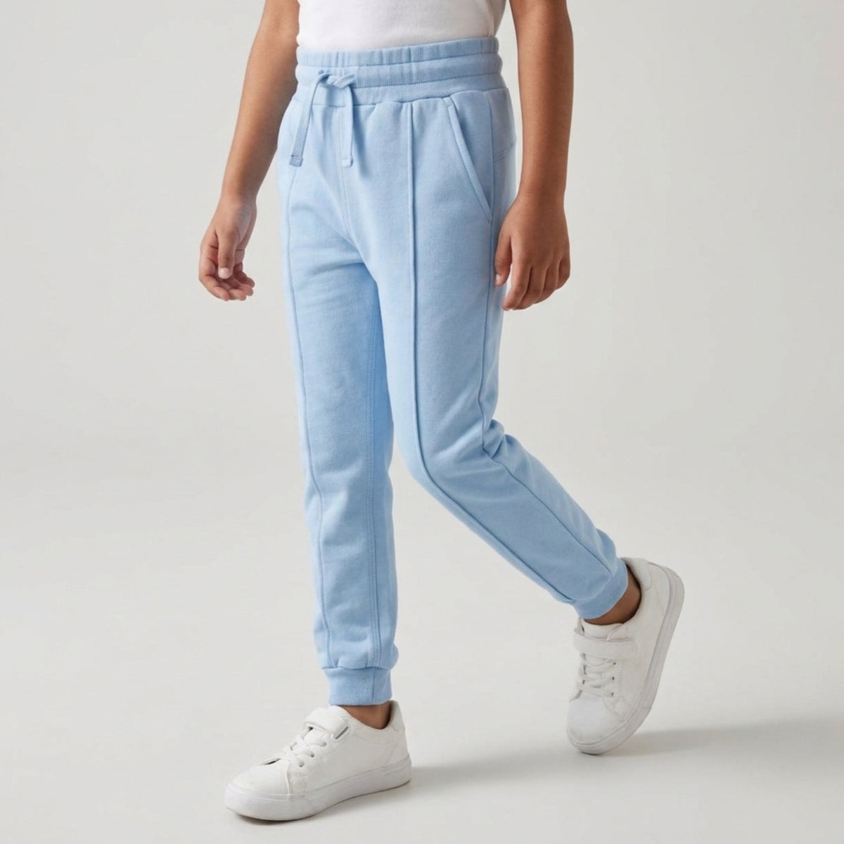 Girls Interlock Joggers | Light Blue