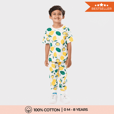 Half Sleeves Unisex Co-ord Set | Lemon Joy