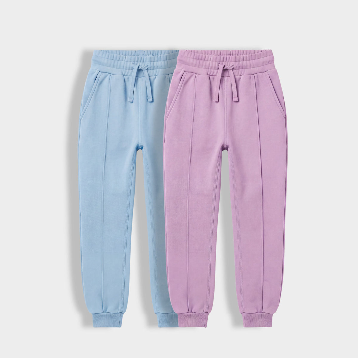 2 Pack Girls Interlock Joggers | Light Blue, Lavender