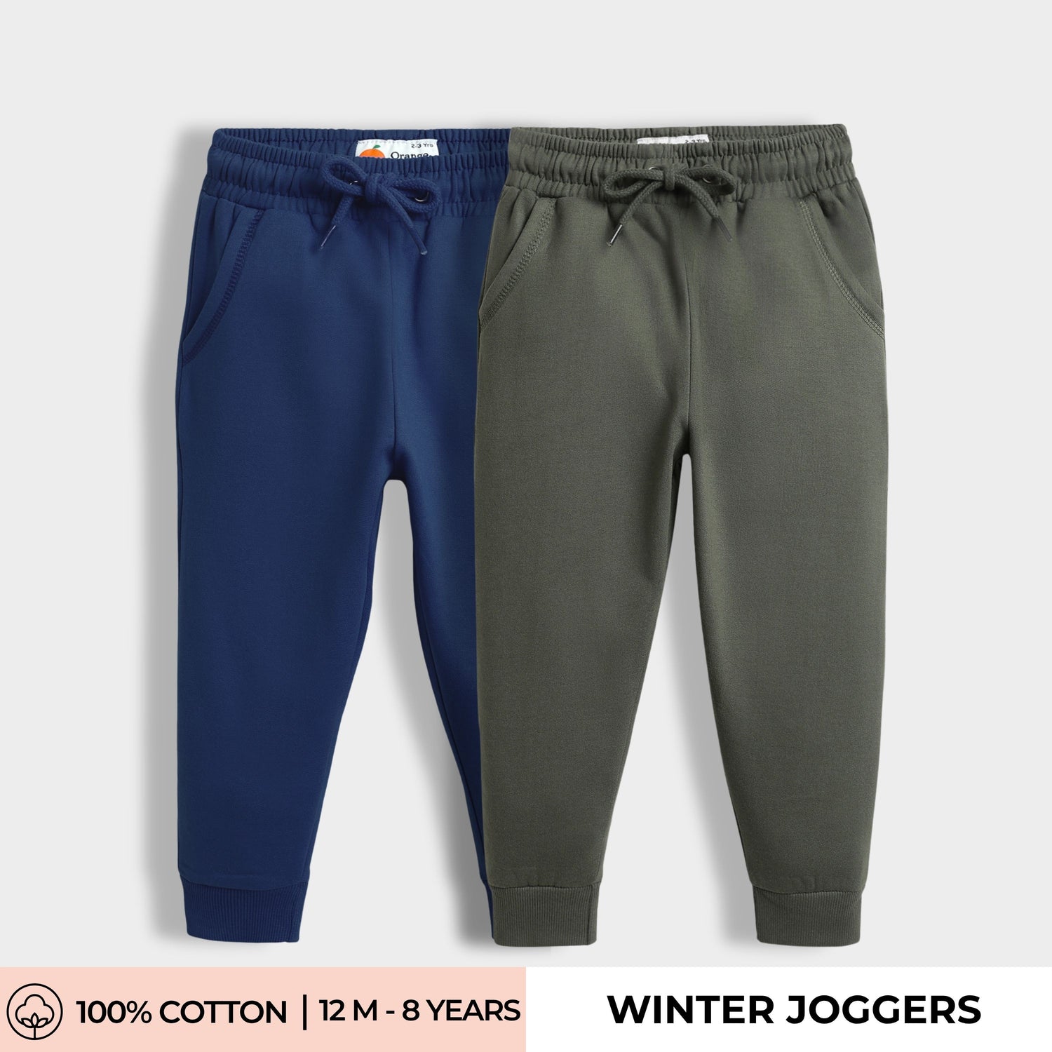 2 Pcs Winter Joggers | Green, Diesel Blue