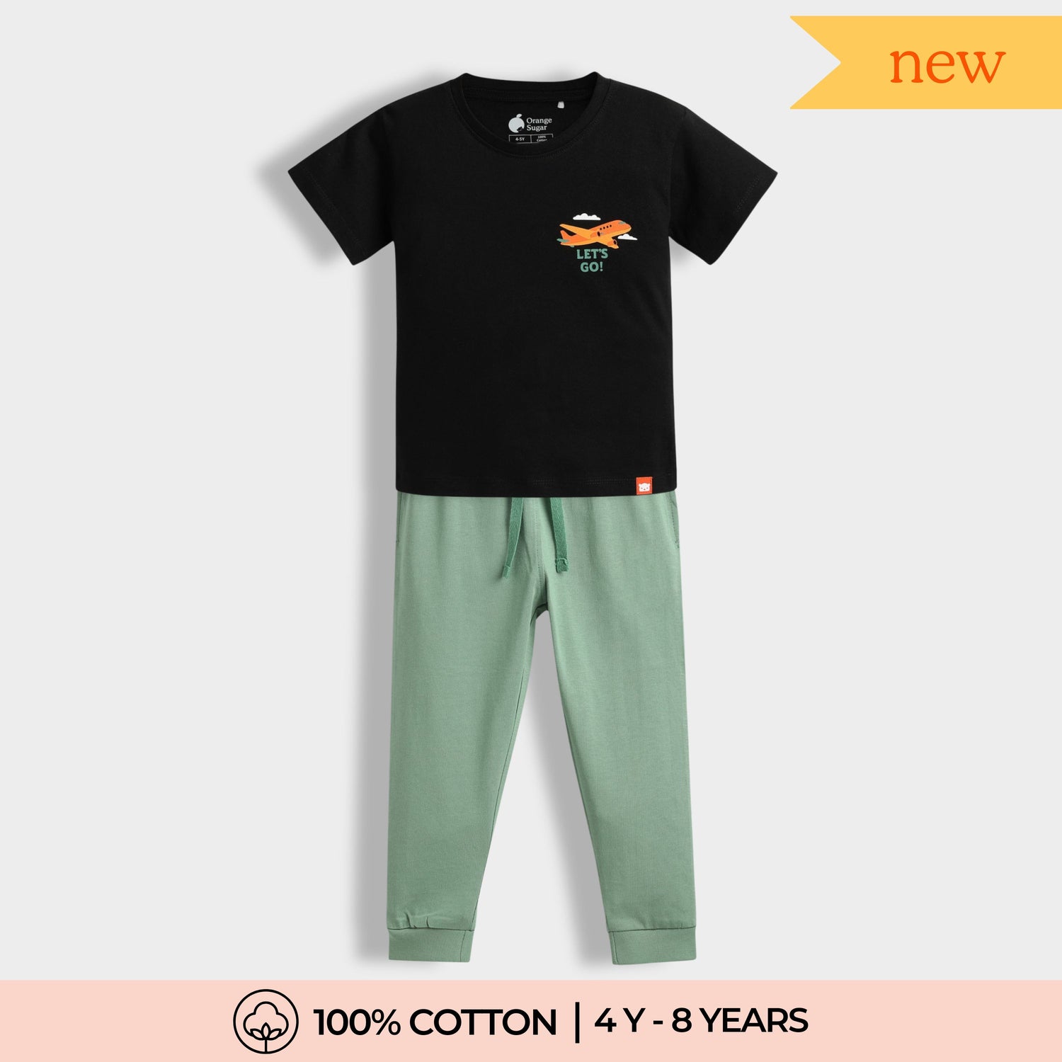 Half Sleeves Unisex T-Shirt & Joggers Set | Tiny Traveller