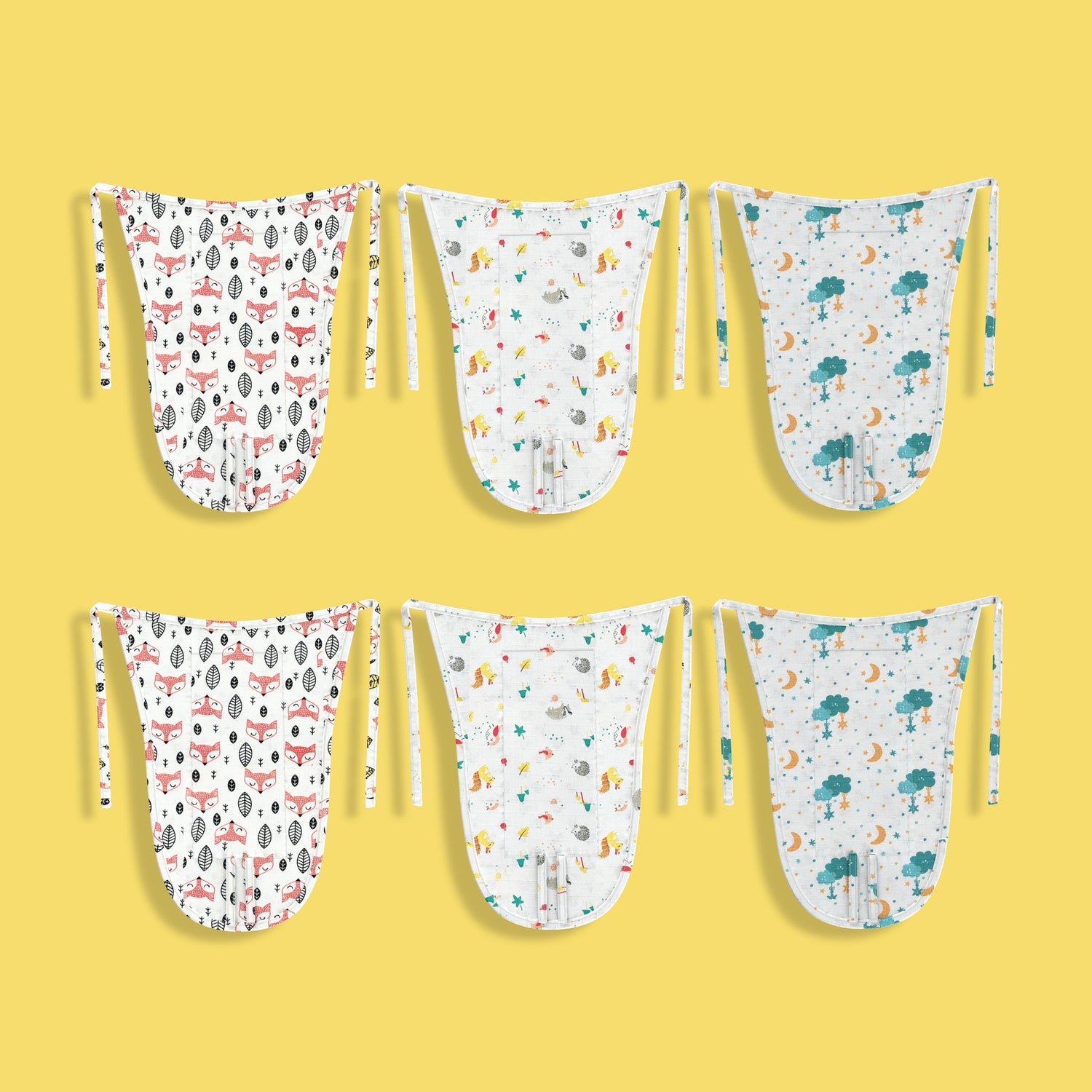 6 Pack Muslin Langot | Fox, Spikey, Half Moon