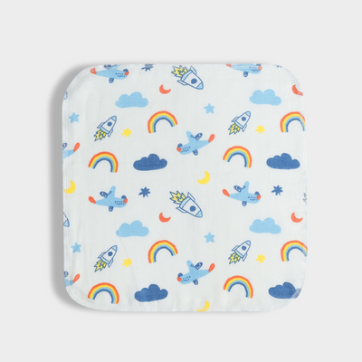 6 Pack Muslin Wash Cloth | Starry, Jungle Jingles, Sweet Oranges