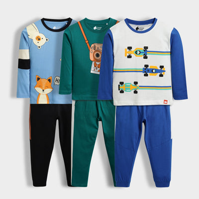 3 Pack Full Sleeves Unisex Co-ord Set | Peek A Boo, Camera, Racing