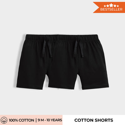 2 Pcs Cotton Shorts | Black