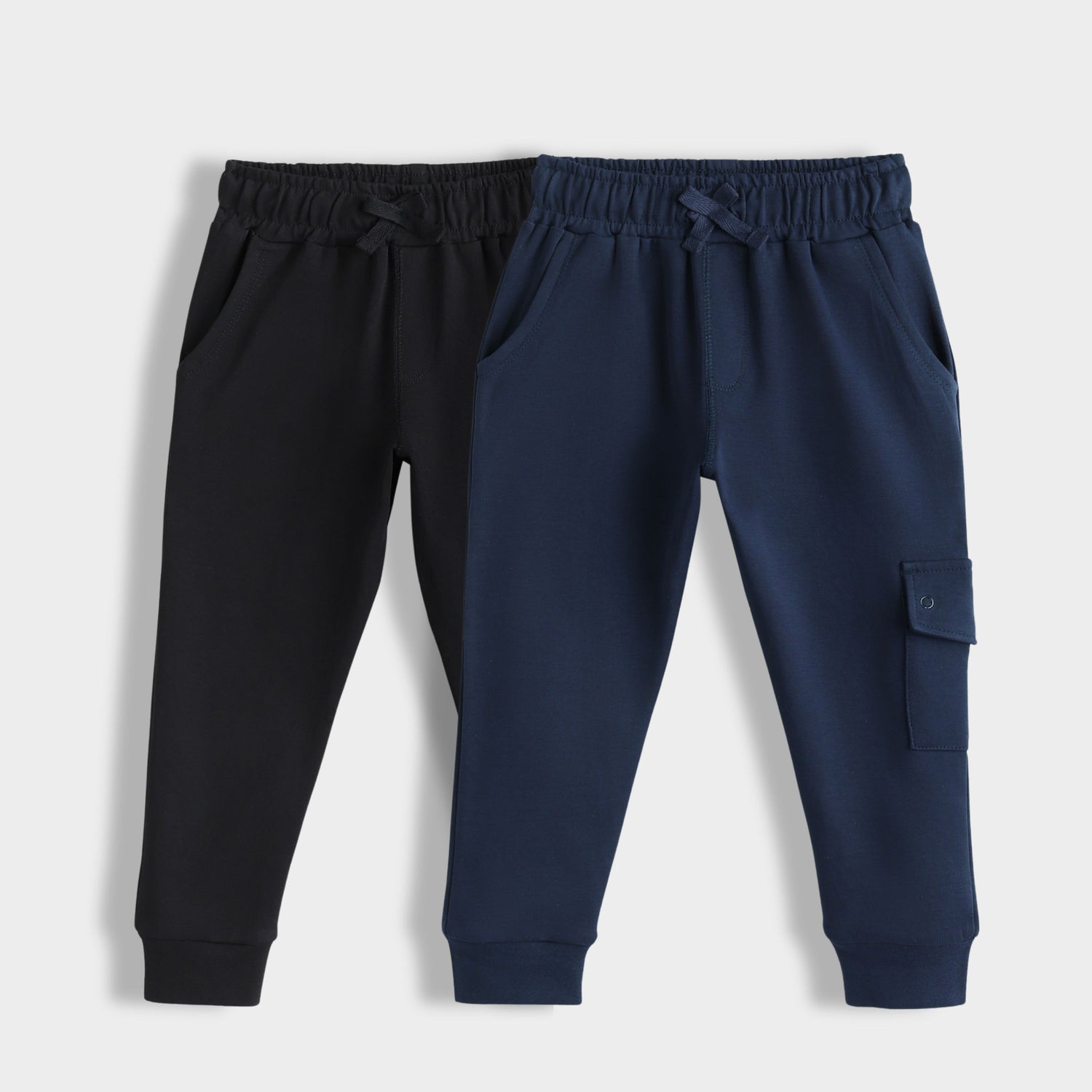 2 Pcs Interlock Joggers | Black, Blue