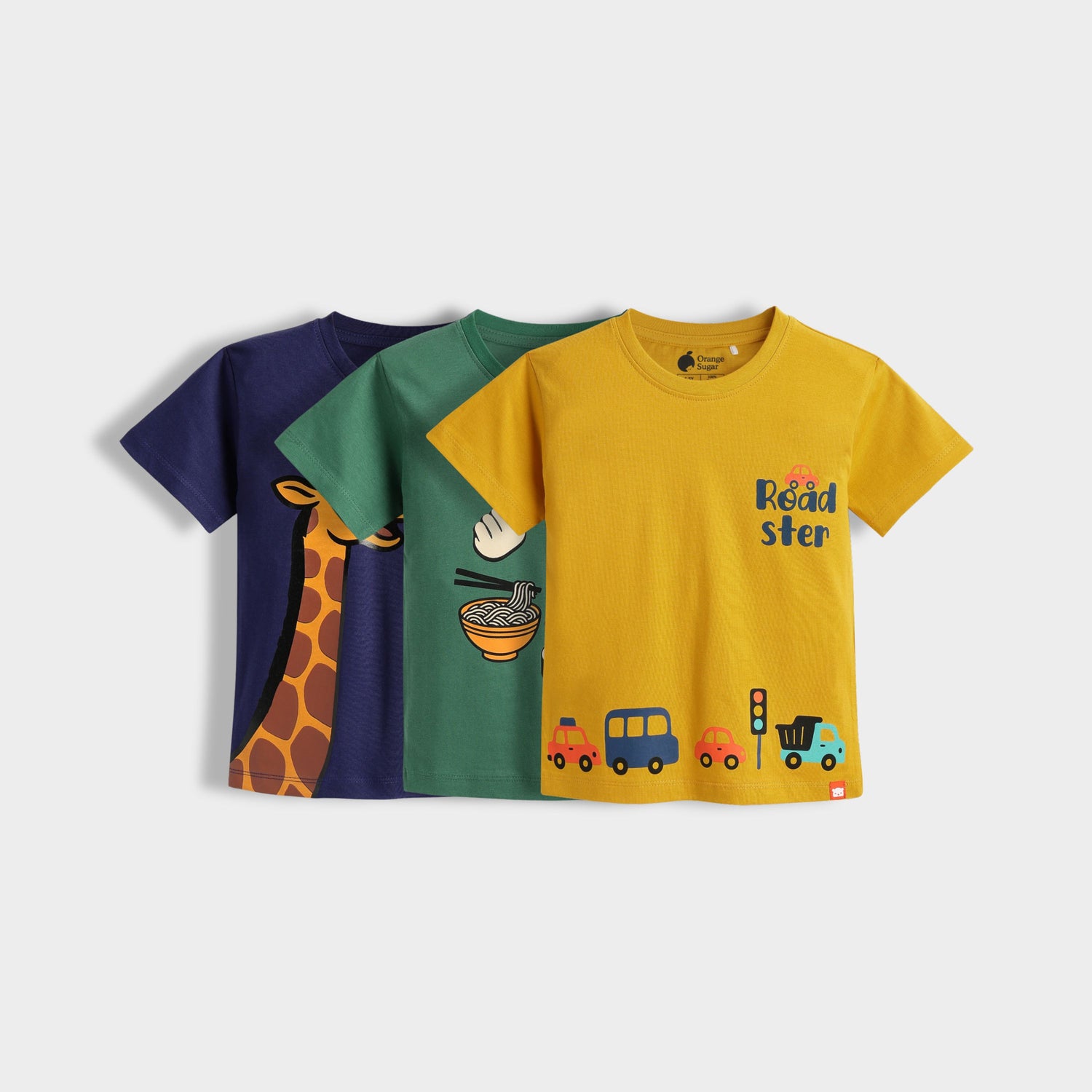 3 Pack Half Sleeves Unisex T-Shirts | Sporty Giraffe, Korea, Road Trip