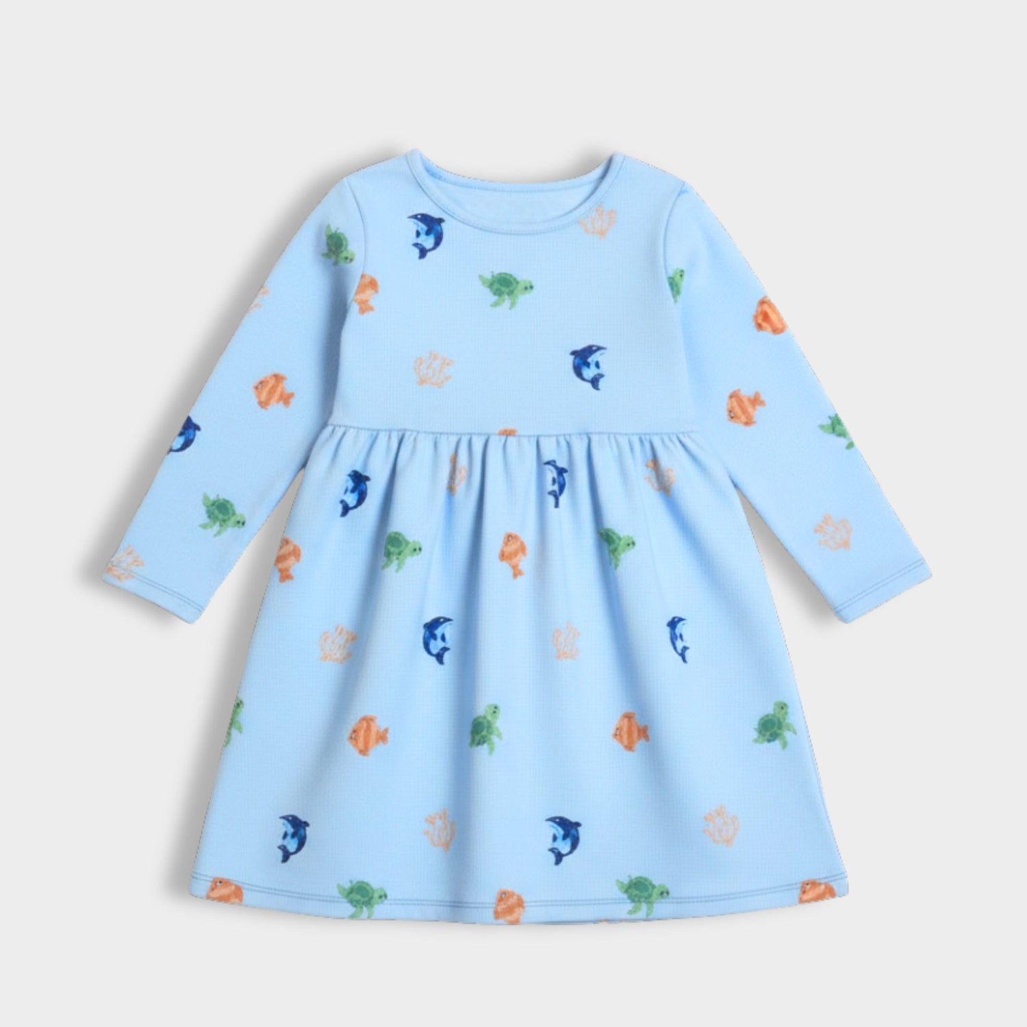 Long Sleeves Printed Dress | Underwater Wonders